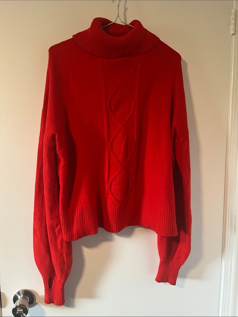 Mexx Red Cable-Front Turtleneck Sweater